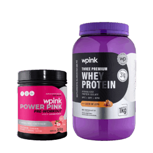 whey protein doce de leite – 1 kg + super power pink de lichia – 300g