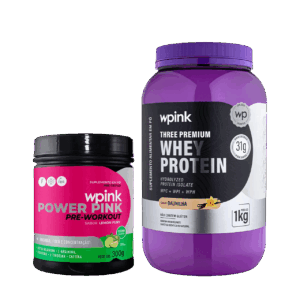 whey protein baunilha – 1 kg + super power pink de limão 300g