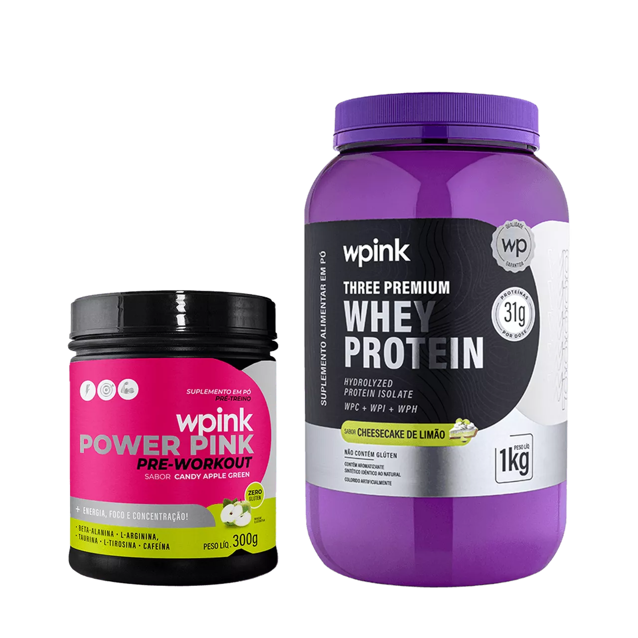 whey protein cheesecake de limão – 1 kg + super power pink de maçã verde – 300g