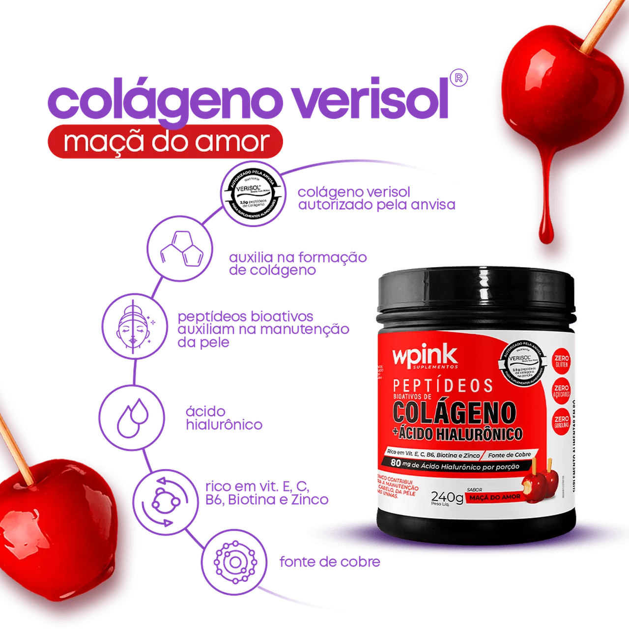 colágeno de maçã do amor - 240g - the supply - Imagem 2