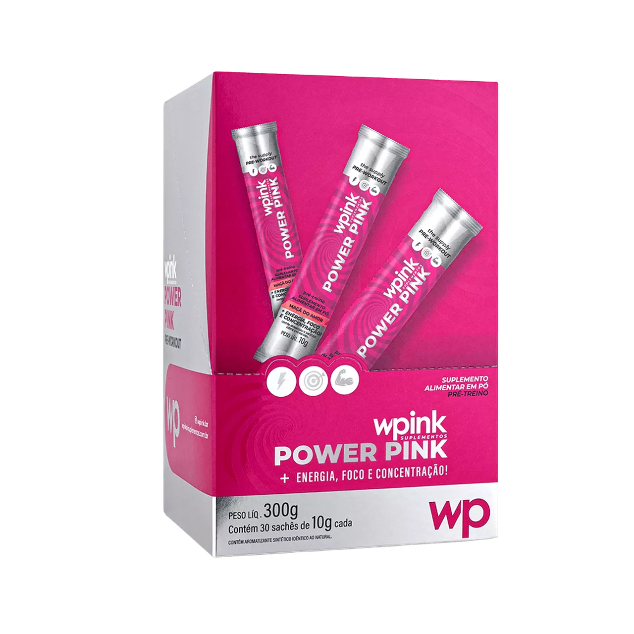 power pink de maçã do amor - pré-treino - 300g - Imagem 4