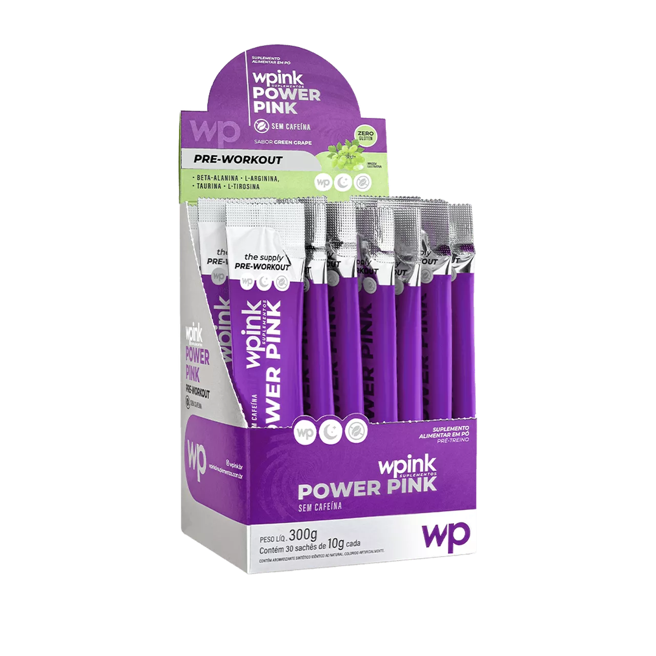 power pink sem cafeína de uva verde - pré-treino - 300g - Imagem 9